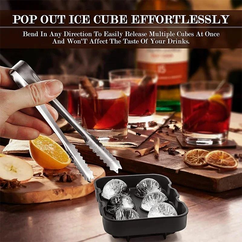 Large Ice Cube Trays Silicone Ice Cube Molds for Freezer with Lid Reusable Whiskey Ice Mold Ball Diamond Ice Mold JT08