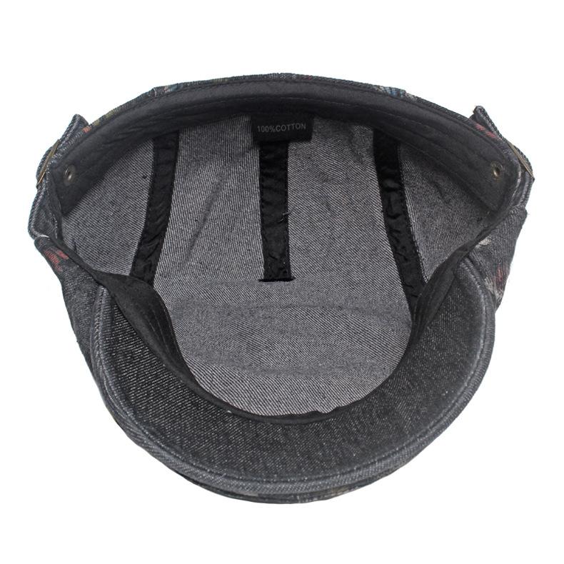 Pivoňka Flower Washed Denim Baret Dámská kšiltovka s potiskem Painters Hat Newsboy Cap