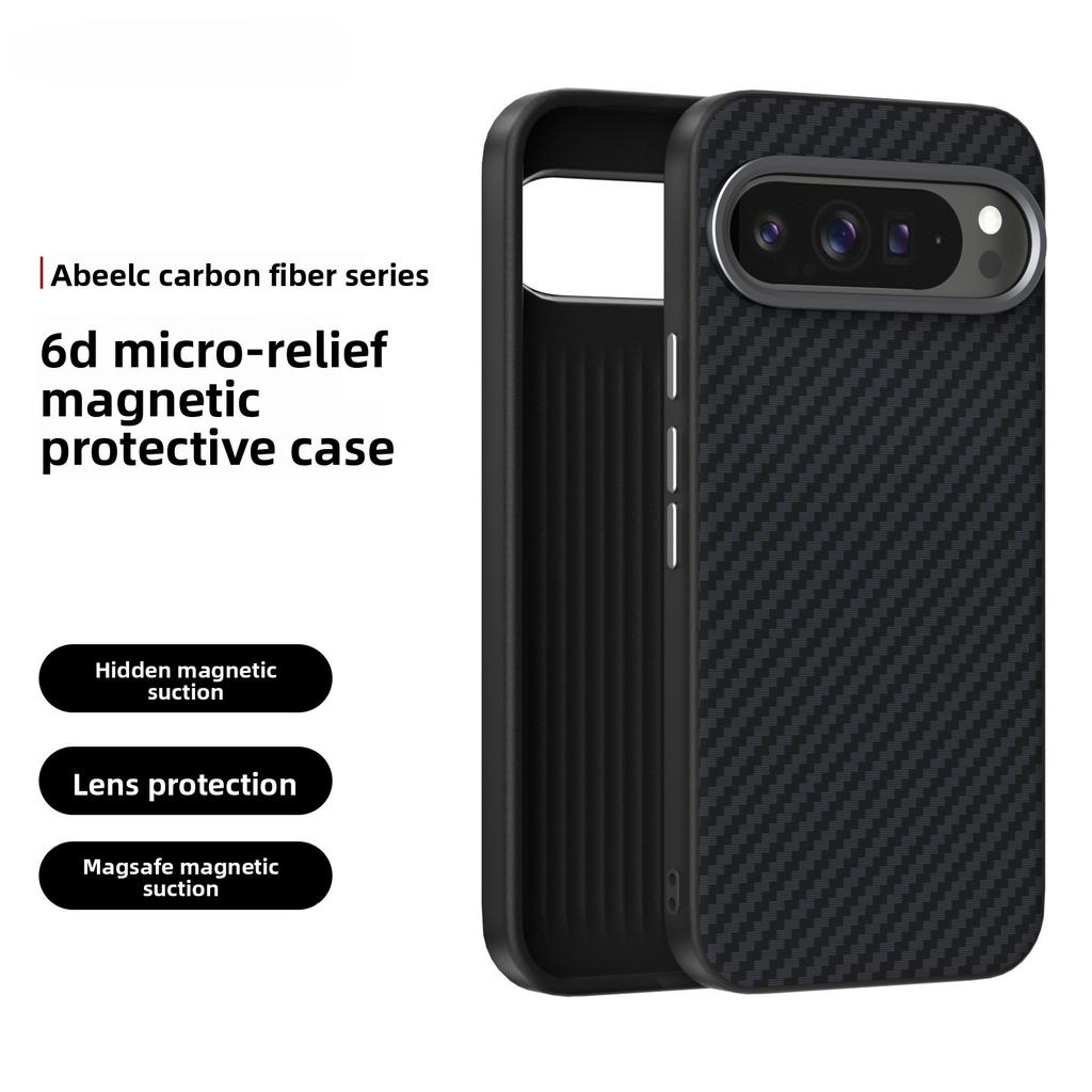 Carbon Fiber Phone Case for Google Pixel 10 9 Pro XL 10A 9A Pixel 9 Pro for Magsafe Magnetic Wireless Charger Shockproof Cover