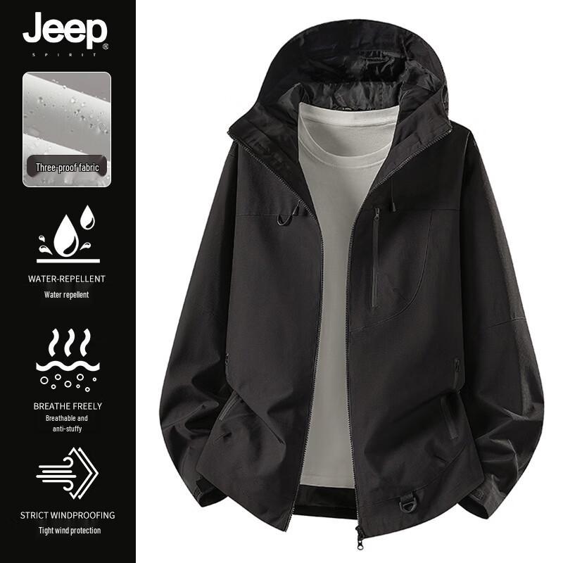 JEEP SPIRIT Men s 3-in-1 Autumn/Winter Outdoor Windbreaker Jacket M