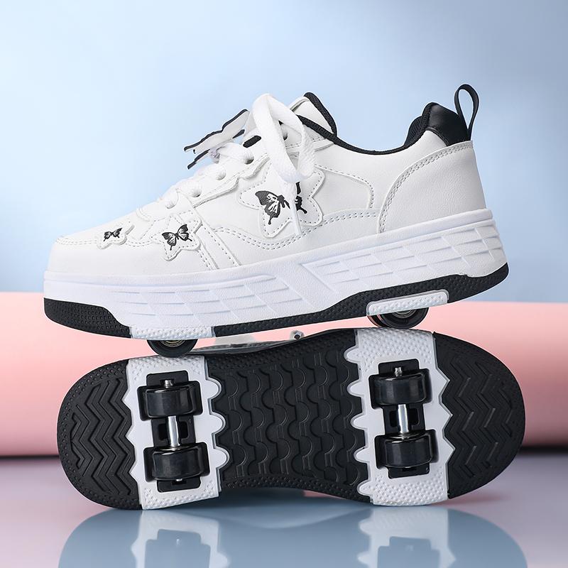 29 40 Kids Four Wheel Roller Skating Shoes Removable Student Skating Shoes Girl Skate Sports Boots