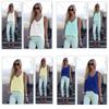 Womens Sleeveless Blouse With Solid Color Design For Casual Summer Wear