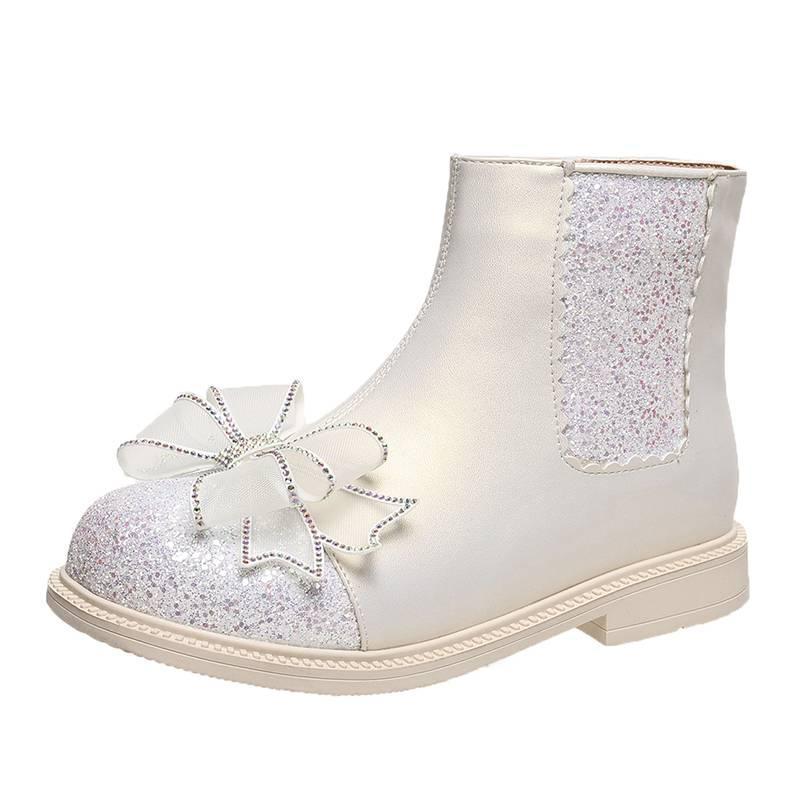 New girls' knight boots platform zipper medium and older children's boots comfortable rubber sole Korean version of princess catwalk medium boots
