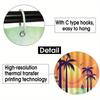 Coconut Tree 4pcs Shower Curtain Bathtub Curtain, Waterproof Bathroom Partition Curtain With 12 Hooks, Non-slip Bath Blanket