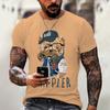 Men's T-shirt 2024 Summer New Round Neck Short Sleeved Bear 3D Printed Plus Size Top