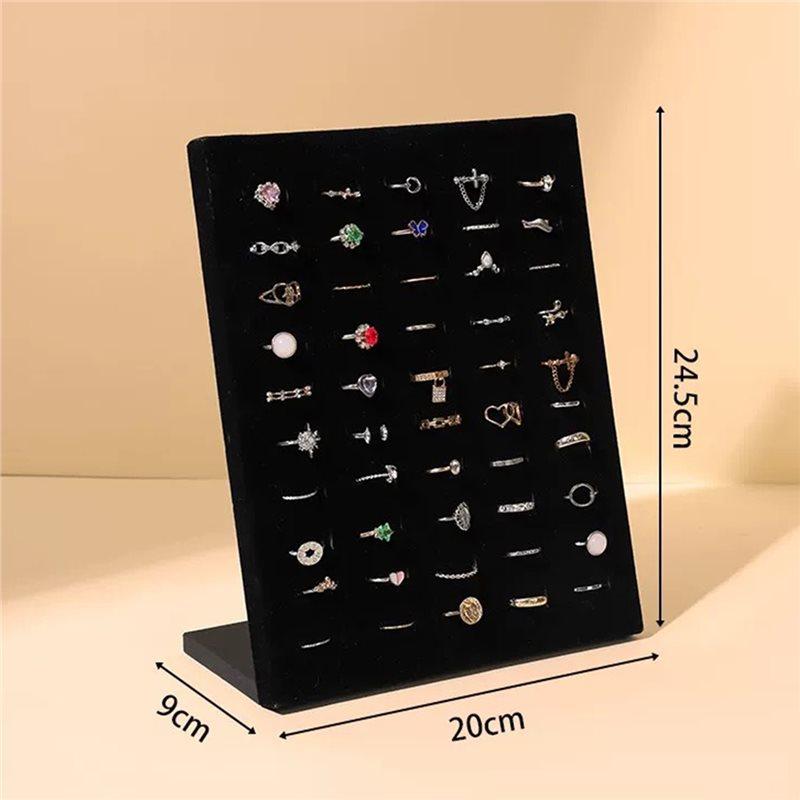 Geeignet zum Aufbewahren und Ausstellen von Ringen - Hochwertiger Samt L-förmiger 50-Ring-Ausstellungsständer 1 Stück