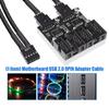 USB 2.0 9Pin Header Male to 2/4 9Pin Female Adapter Cable for Motherboards Internal Port Multiplication
