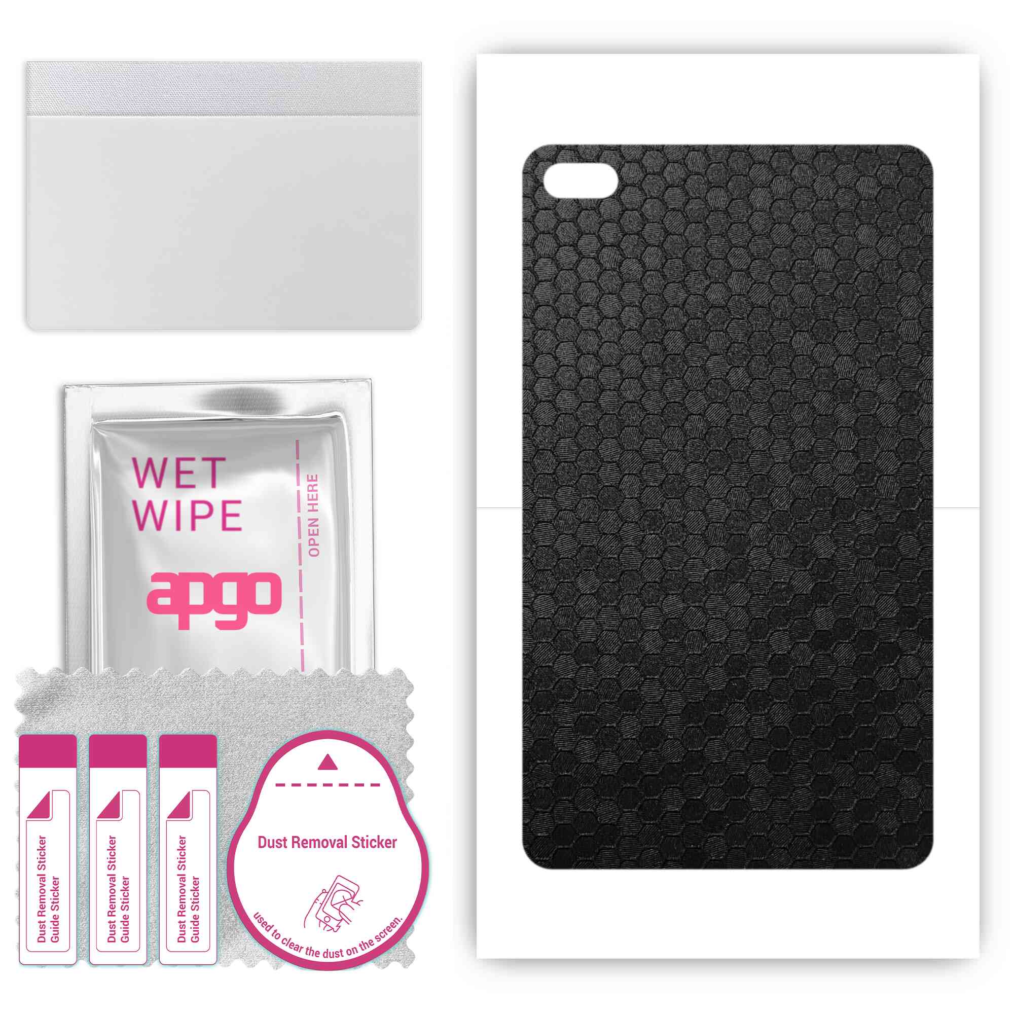 

apgo skin sticker film foil vinyl for the BACK compatible with Lenovo Tab E7, scratch-resistant, easy to install - Black Honeycomb