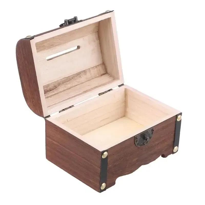Cofanetto del Tesoro con Serratura Scatola Portaoggetti del Tesoro Vintage Salvadanaio Organizzatore Scatola di Risparmio Custodia con Serratura per Casa Decorazione Retrò