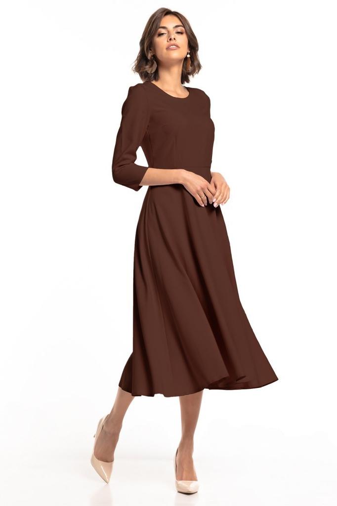 Maxi dress with hidden zipper T327 navy blue XS