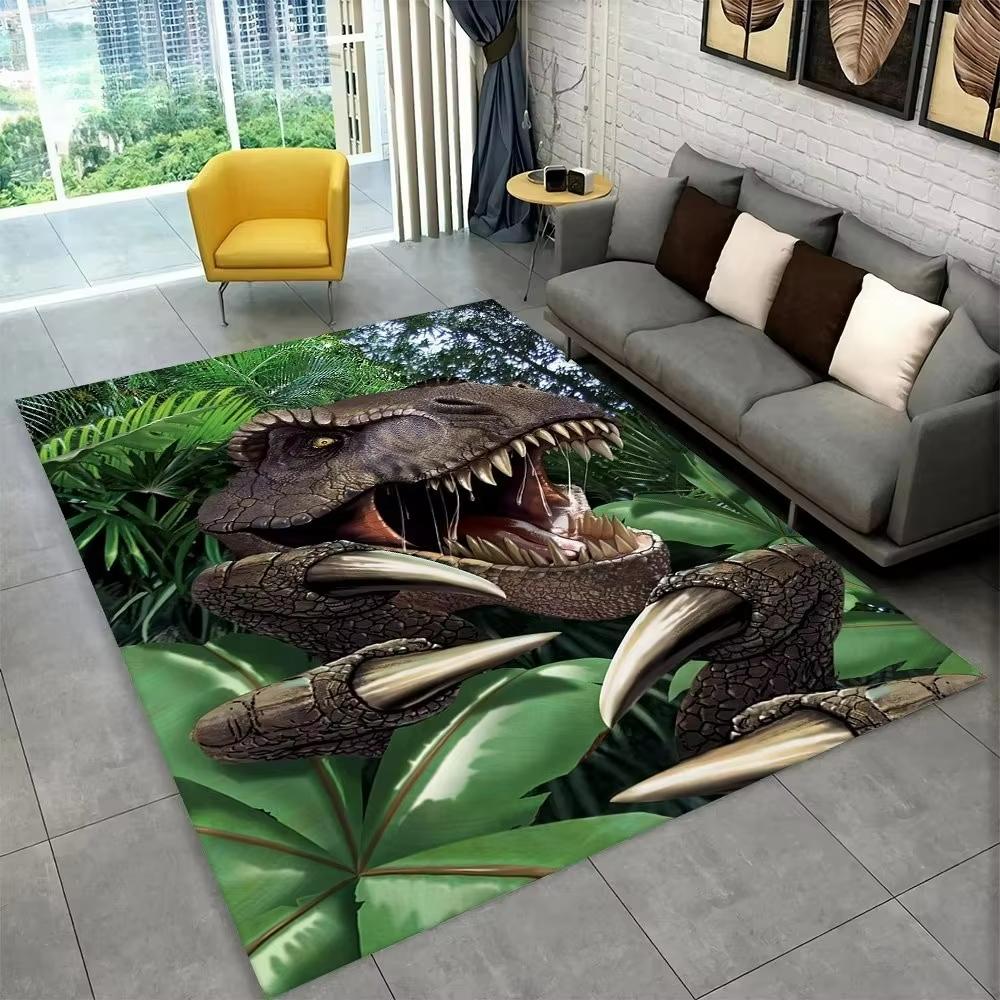 3D J-Jurassic Park Dinosaur Carpet Large Area Rug Bedroom Kids Playroom Floor Mat NonSlip Living Room Decor Fun Sofa