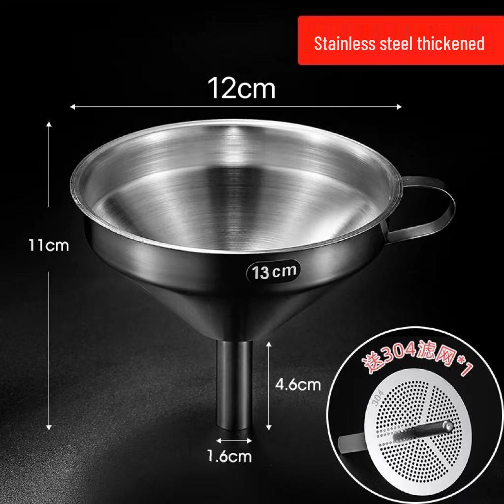 

Набір кухонних лійок з нержавіючої сталі 304 з сітчастим фільтром для олії та вина, різних розмірів