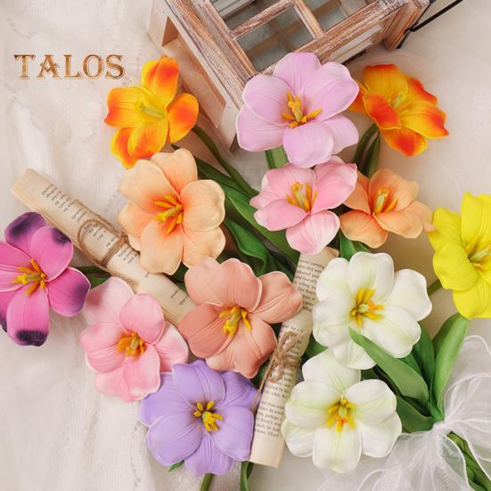 Simulated Tulips Bouquet Realistic Fake Flowers Home Decor Artificial Tulip Arrangement with Bendable Stems