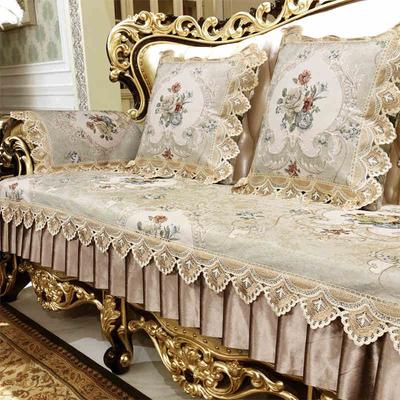 Home Decor Sofa Cushion European Lace Sofa Seat Cover Luxury Jacquard Embroidery Furniture Protective Towel Non-slip Couch Cloth