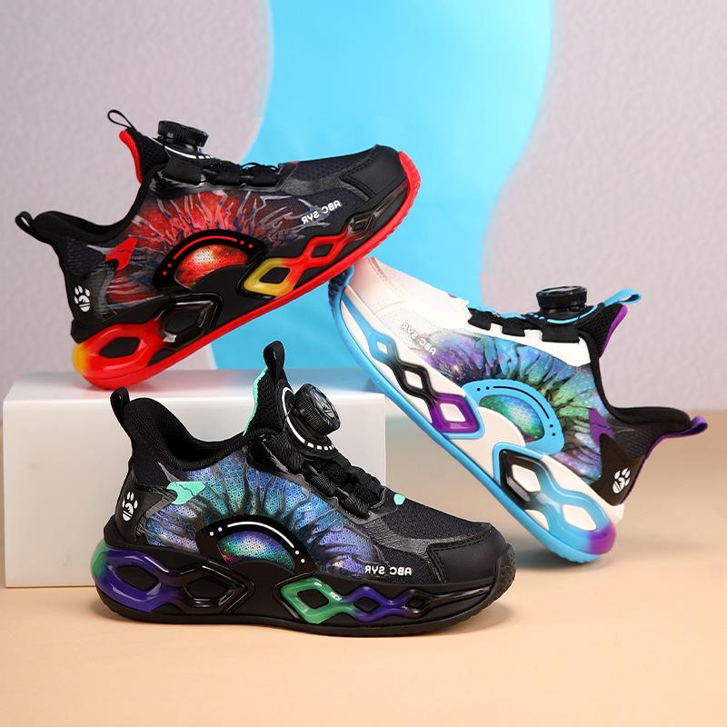 Summer Boys' Rotating Buckle Sports Shoes for Running and Basketball