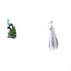 Elegant Peacock Lady Statue Animal Sculpture Collection Modern Ceramic Girl Figurine Porcelain