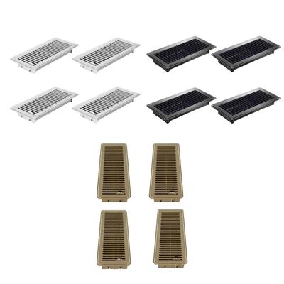 4Pcs Metal Floor Register Cover With Adjustable Louvers Smooth Quiet Airflow Anti-blocking Central Conditioner Grille