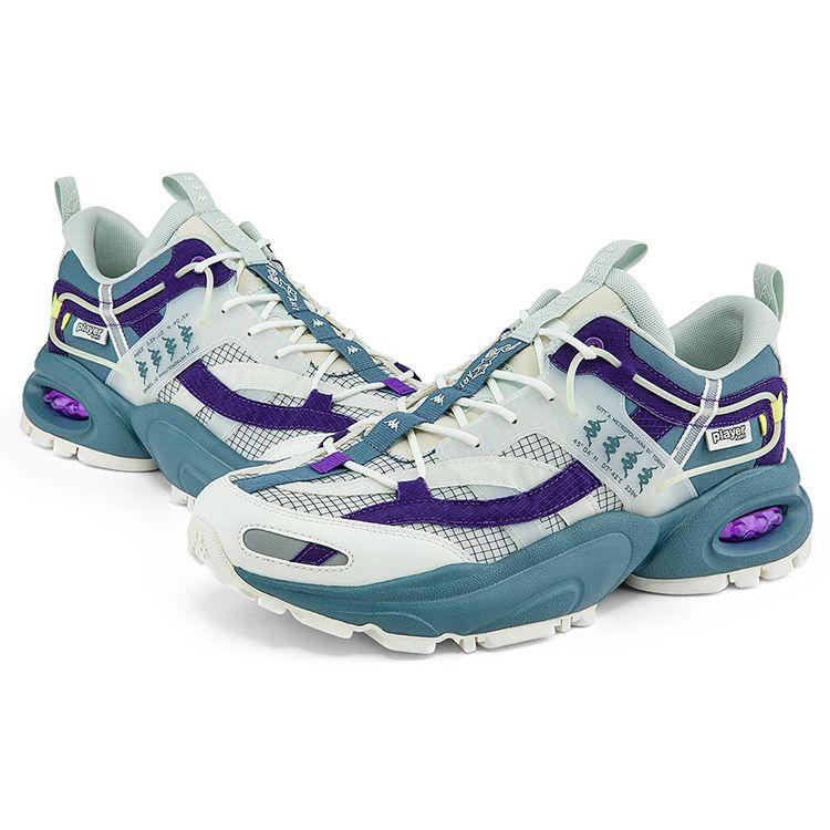 Kappa Retro Shock Absorbing Non-Slip Wear-Resistant Low-Top Dad Shoes Unisex Sneakers Blue Purple White K0BX5MM01D-124