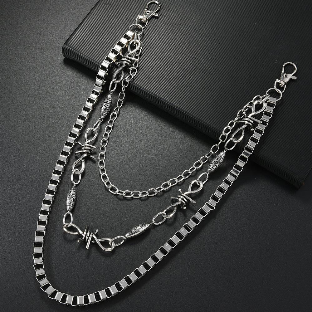 Punk Hip-Hop Style Multi-Layer Jeans Pants Waist Chain Fashion Trend Stage Performance Accessories Personality Body Chain