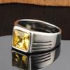 Men's Punk Rhinestone Inlaid Stainless Steel Ring – Japanese Korean Trendsetter Fashion.