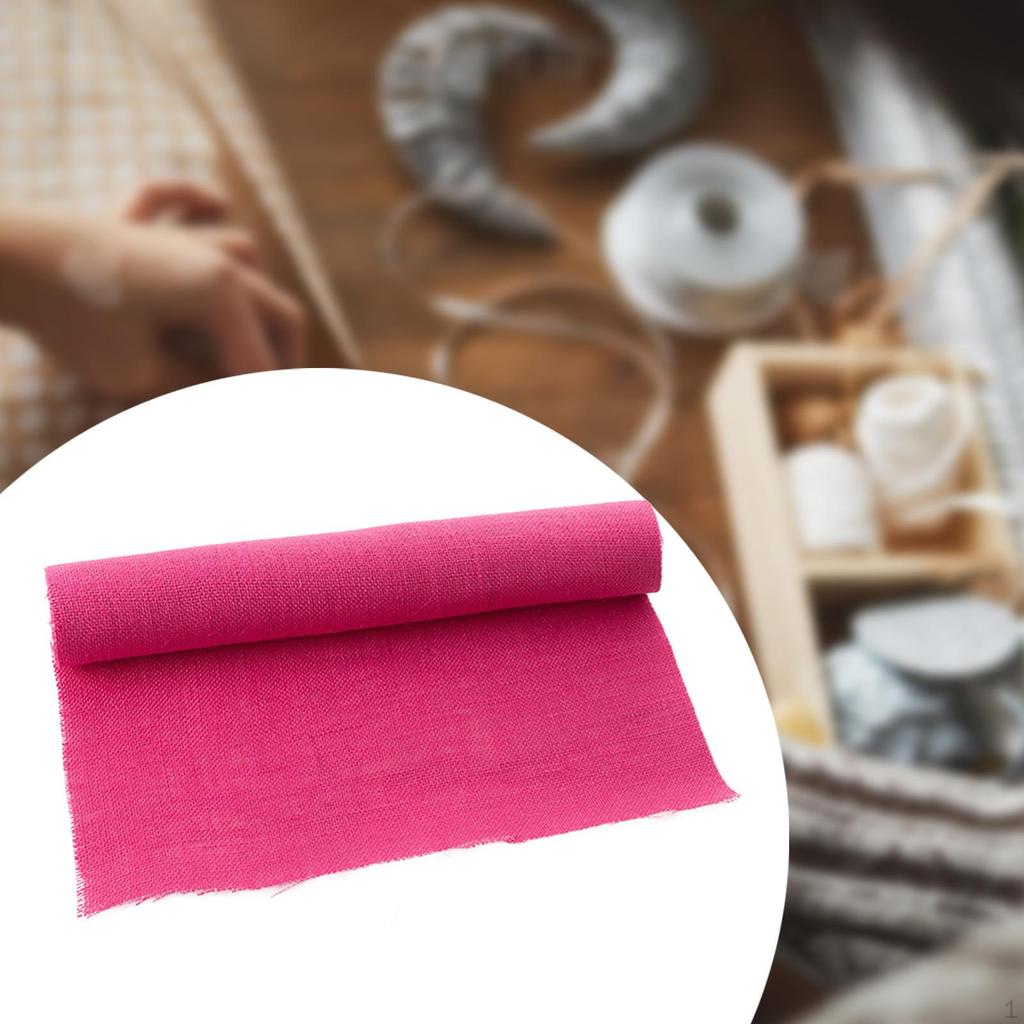 Linen Fabric Handmade Material DIY Multipurpose Lightweight Needlework Sewing Cloth for