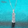 Smyoue 1.5cttw Zircon/moissanite Necklace for Women 3 Stones 5mm 925 Silver Pendant Lad Diamond Party Jewelry Wholesale