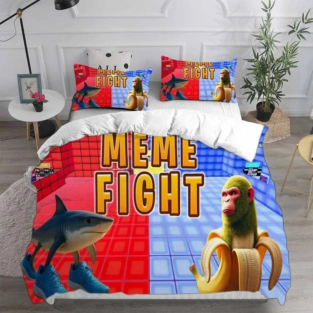 ai Italian Brainrot Tung Tung Sahur Bedding Sets Comforter Duvet Cover Set 2/3Pcs Home Christmas Decoration Wacky Gift