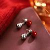 2026 Year of the Horse 925 Silver Red Gourd Zodiac Earrings for Women