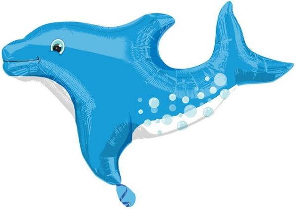 Blue Dolphin Foil Balloon Birthday Party 71Cm