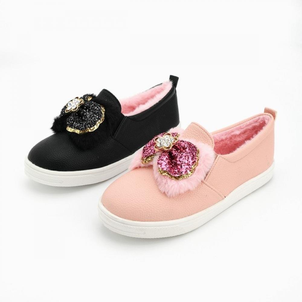 

Levisfoot Moabi Fur RibbOn Kids Junior Girls Warm Slip On blacks/220mm