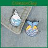 Creative Whale Design Alloy Brooch Cute Animal Badge Charming Lightbulb Shape For All