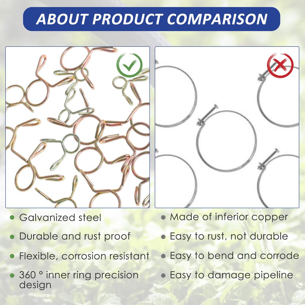 330/660Pcs Spring Hose Clamp Set Stainless Steel Fuel Line Hose Spring Clip Kit Small Hose Spring Clamp Assortment Kit Water