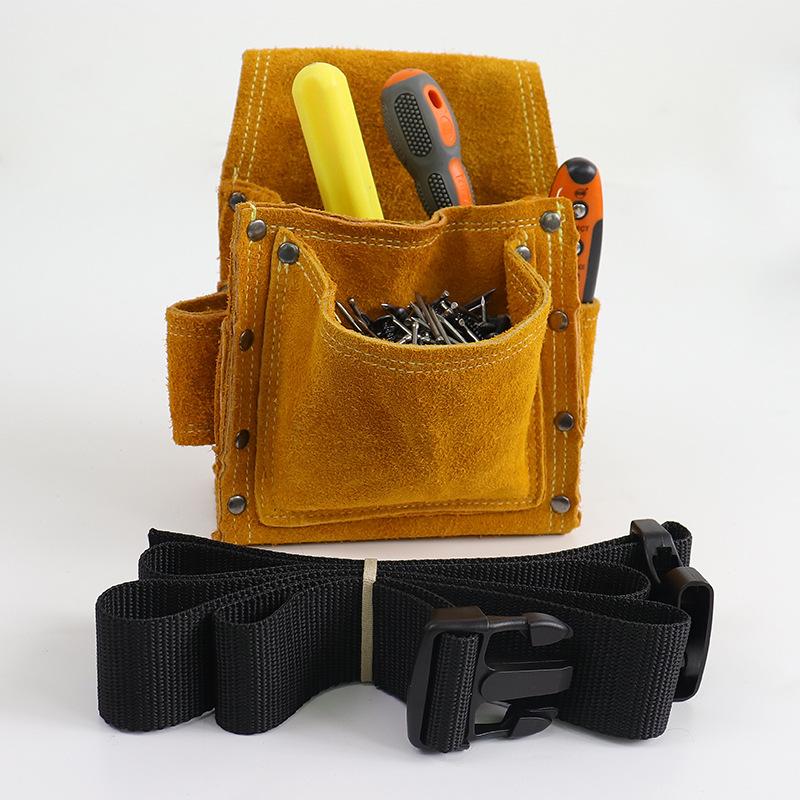 Construction Woodworking Special Nail Pocket Box Double-Sided Fleece Nail Bag Wear-Resistant Belt Nail Bag Multifunctional Waist Pocket Toolkit