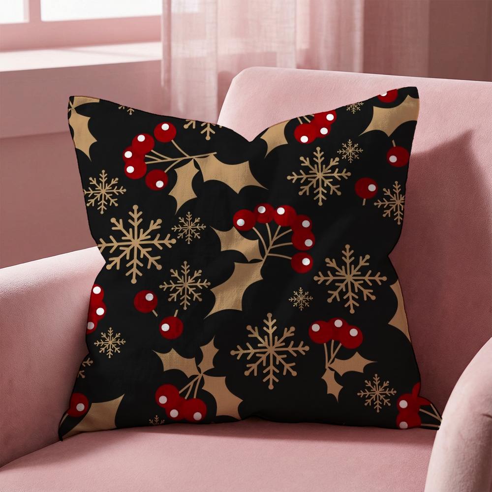 

Christmas tree bells snowman Cushion Cover Multi-Scene Pillow Cover for Home & Car - Reversible, Soft & Durable for Daily Use 30cmx30cm