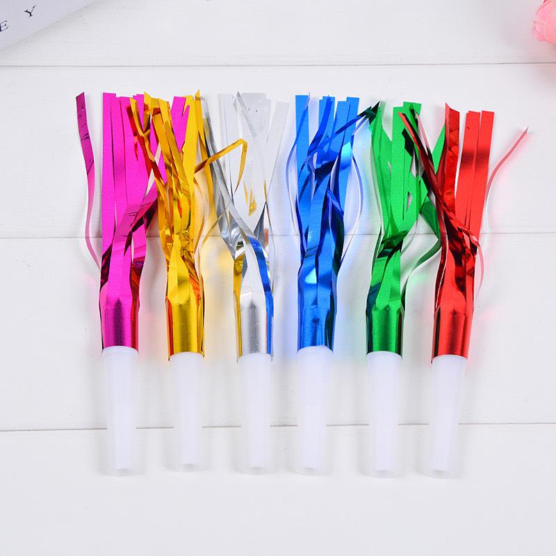 Colorful Tassel Blowing Dragon Toy Whistle Birthday Party Wedding Decoration Festival Party Atmosphere Cheering Photo Props 6pcs