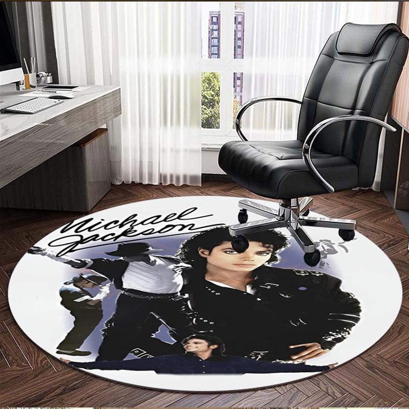 Michael Jackson Print Round Rug, Washable Floor Carpet, For Entryway Dorm Laundry Room Office Study, Home Decor Birthday Christmas Gift