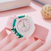New candy color fashion casual simple round dial pointer silicone strap pop watch for students