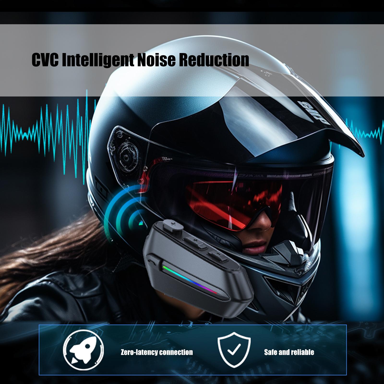 

Motorcycle Headset, C5S Motorcycle Intercom Headphone Noise Cancellation Clear Sound IPX6 Waterproof 1