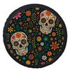 1pc Mexican Folk Art Sugar Skull Tire Cover - Day Of The Dead Wheel With Multicolor (Pink, Yellow, Green, Orange, Red, White) Ma