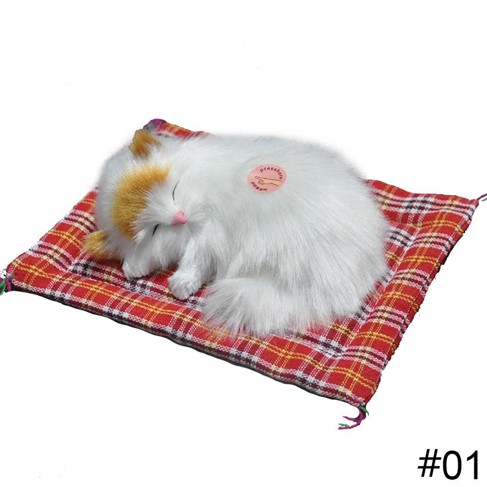 New Simulation Sleeping Cat Animals Display Mold Portable Fake Cat Kittens Doll Ornaments Decoration Kids Gift