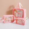 Transparent Makeup Bag Large Capacity Frosted PVC Toiletry Travel Organizer, Portable Cosmetic Storage Pouch