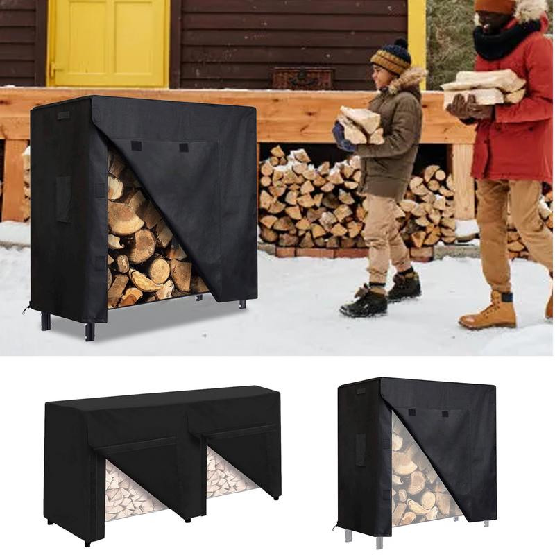 Firewood Rack Cover Oxford Fabric Firewood Rack Cover Heavy Duty Log Rack Cover Adjustable Protection Cover Weather Resistant