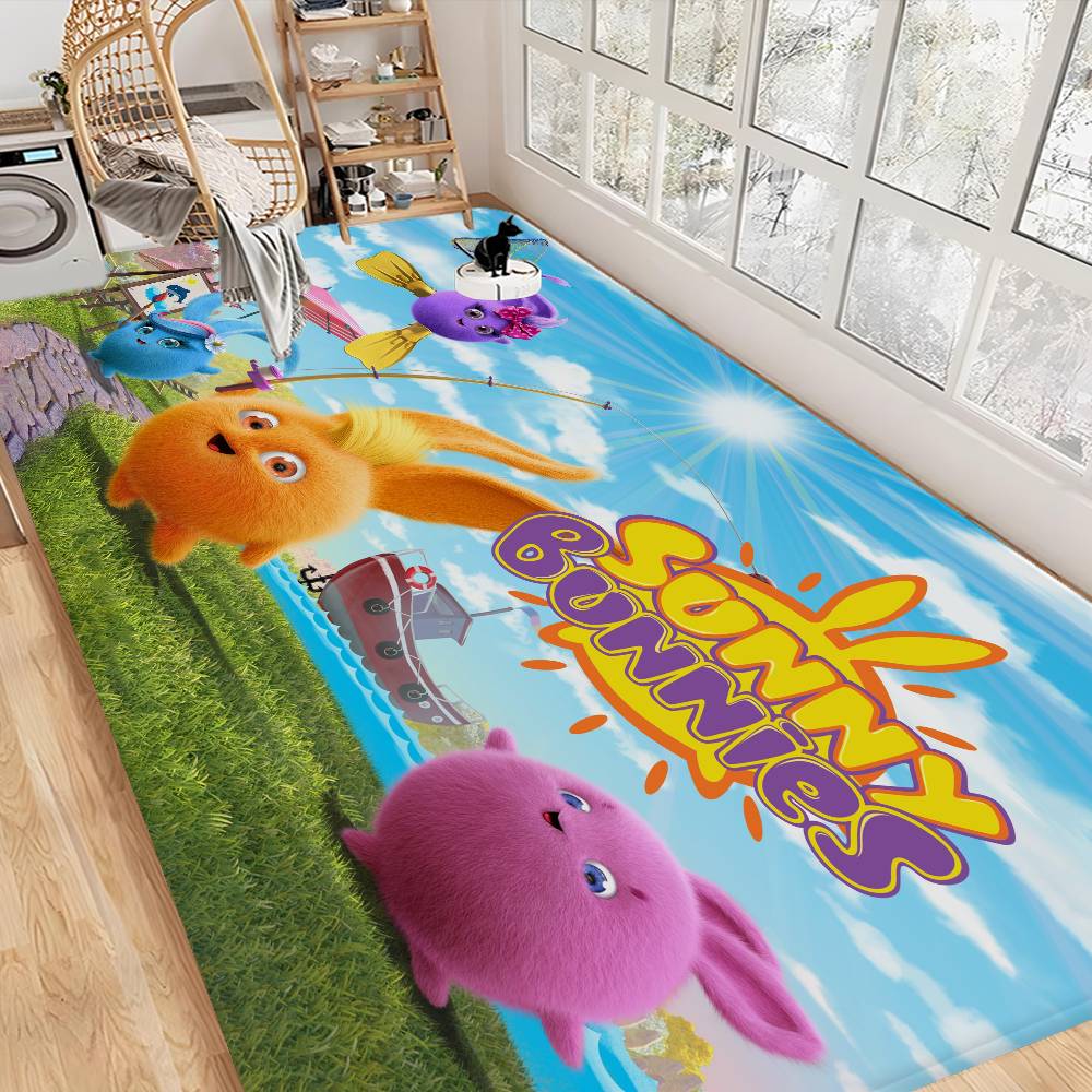 Sunny B-bunnies Floor Mat Non-Slip Laundry Room Mat Laundry Decor Balcony Child Living Room Bedside Mats