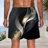 Men s Plus Size Colorful Ink Splash Printed Drawstring Waist Straight Leg Beach Shorts With Side Pockets