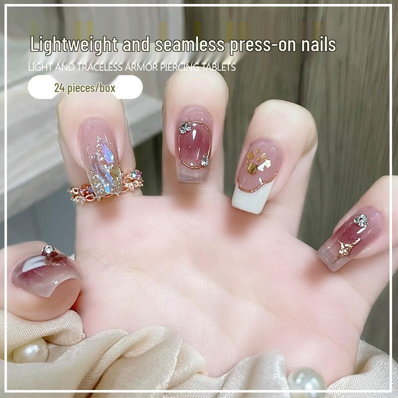 Aurora Prismatic Diamond Manicure: Medium Long Wearable Nail Patches