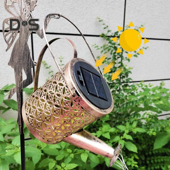 Solar Watering Can Lights Garden Decor Waterproof Solar Lantern Landscape Lights Solar Fairy Kettle Lamp for Garden Yard Pathway