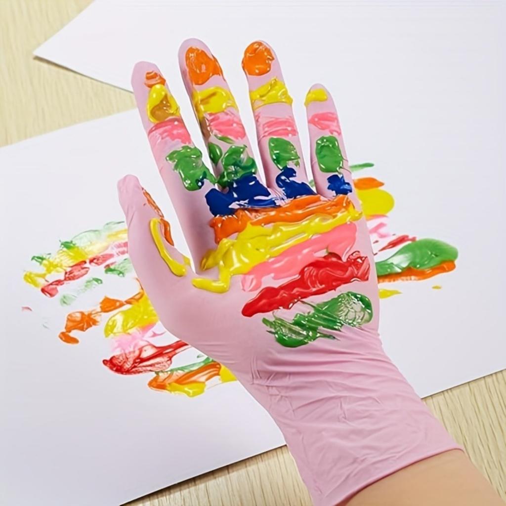 Multi Colored, Disposable Nitrile Gloves, Essential for Kitchen, Pet Care, Hair Dyeing, Nail Art, and Food Preparation