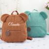 Cute Bear Plush Backpack Embroidered Name Autumn Winter Kids Outdoor Shoulder Bags Custom Personalized Children's Gift Bags