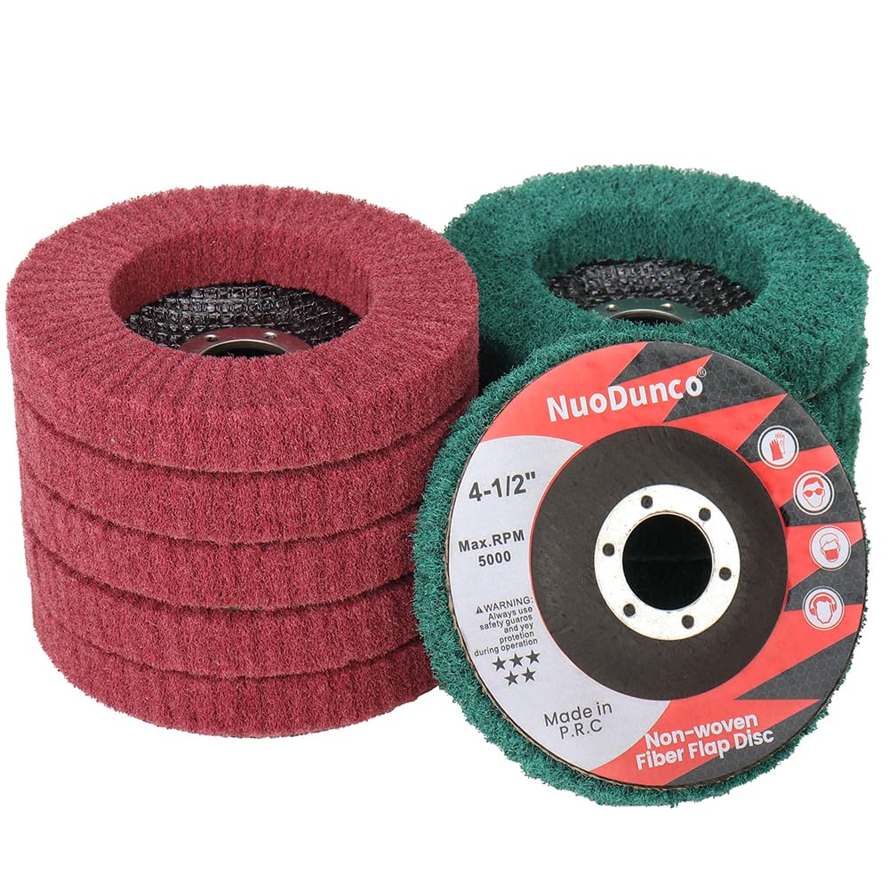 Nylon Fiber Flap Disc 4.5Inch 115mm Polishing Grinding Wheel Abrasive Buffing Grinding Discs for Rust Removal and Cleaning