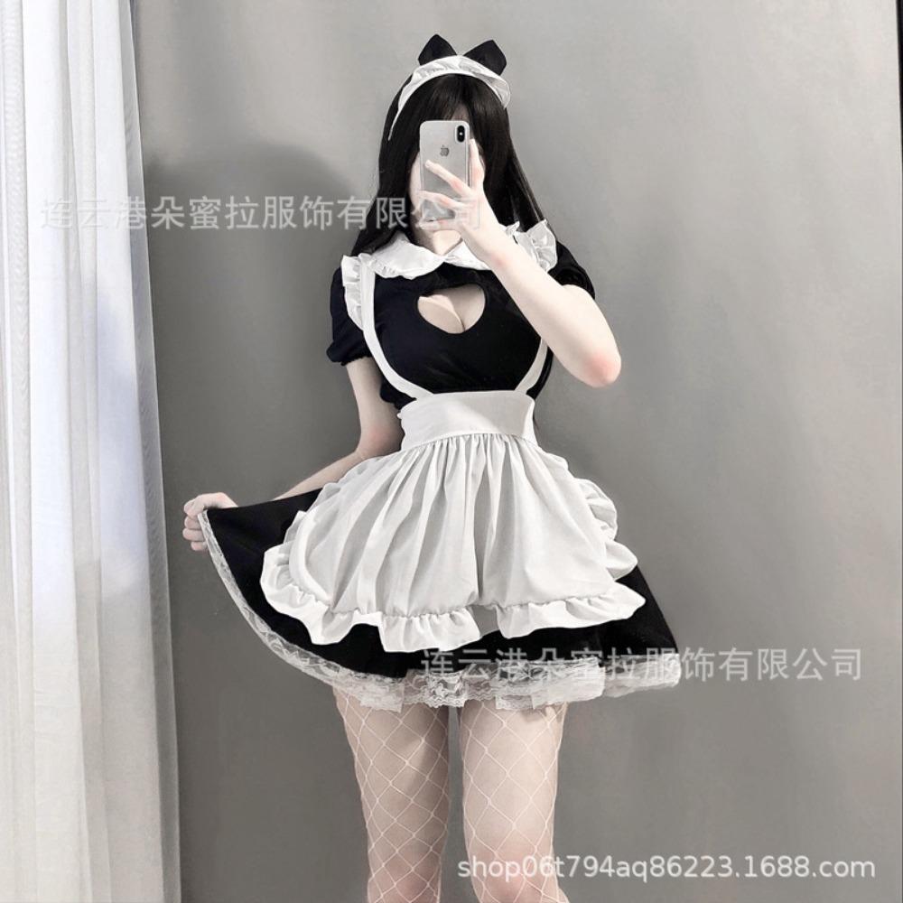 Set Lenjerie Sexy Domila Pijamale Seducție Qqny Angro Dragoste Gol Costum Maid Cosplay